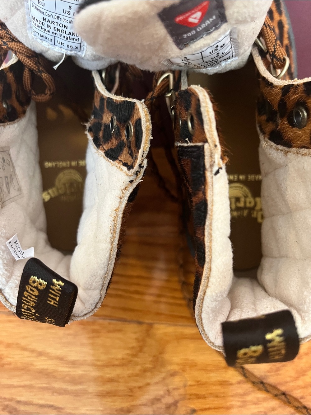Dr. Martens Leopard Print Lace-Up Boots in Brown - Picture 7 of 10